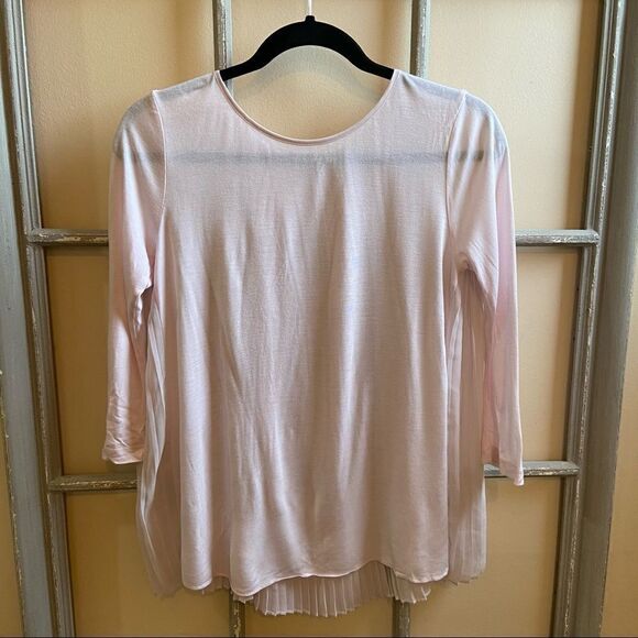 Club Monaco-Kassandra Pleated Baby Pink Blouse (Size:XS) - Picture 2 of 8